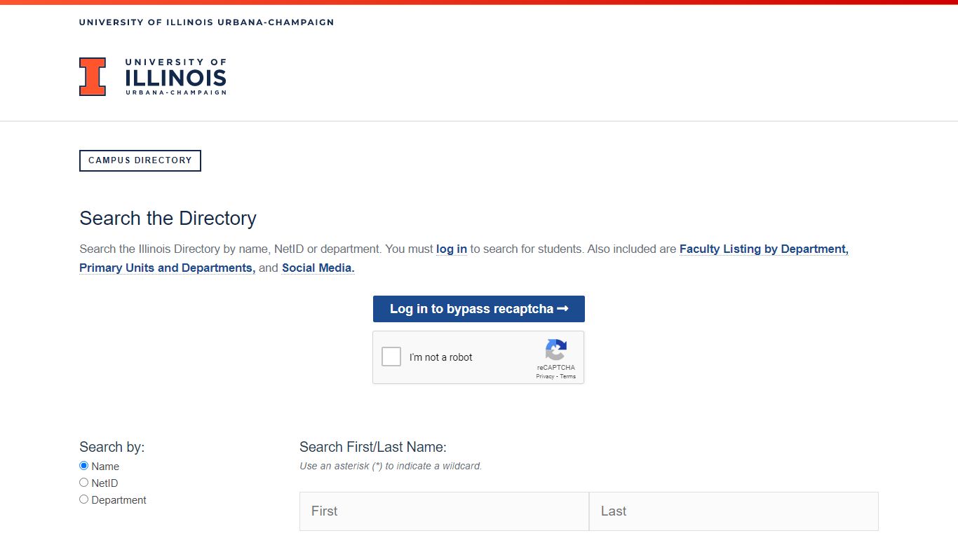 Search the Directory - University of Illinois Urbana-Champaign